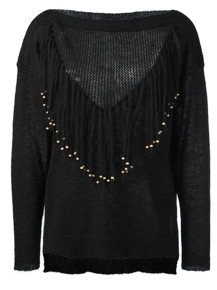 Mes Demoiselles Fringed Jumper, Women's, Size: I, Black, Polyamide/alpaca