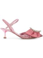 Miu Miu Embellished Sling-back Pumps - Pink & Purple