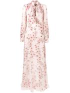 Giambattista Valli Floral Print Pussy Bow Dress - Pink & Purple