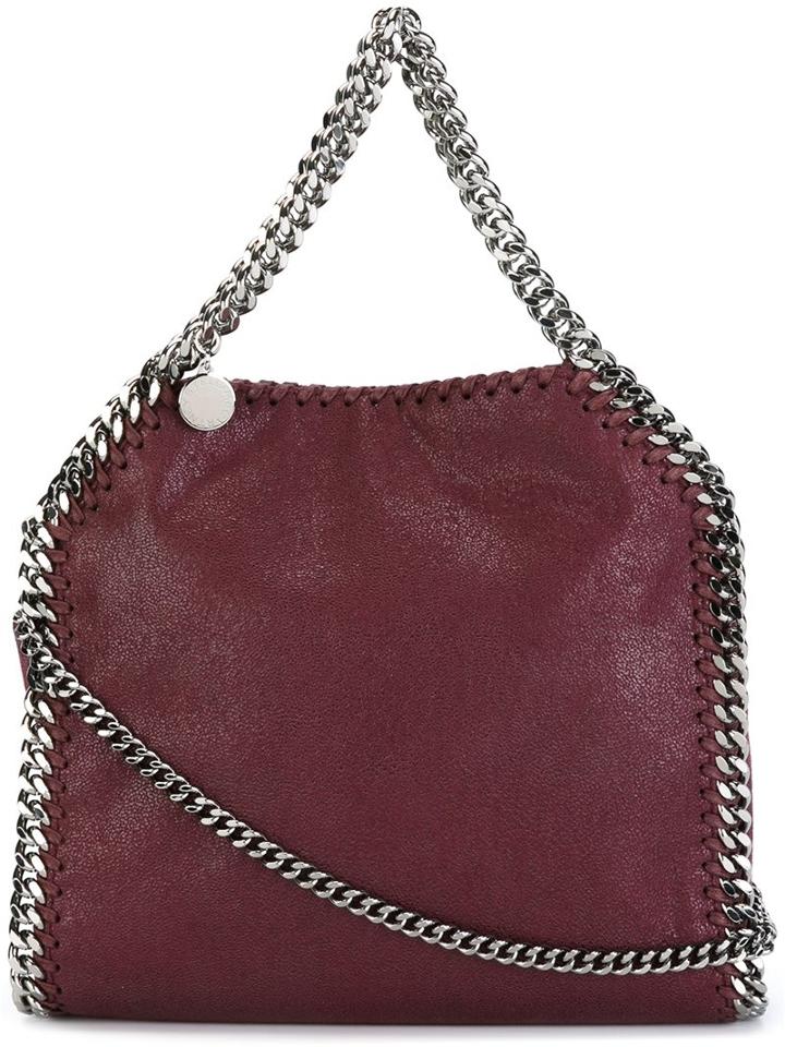 Stella Mccartney Mini 'falabella' Tote, Women's, Red, Polyester/metal