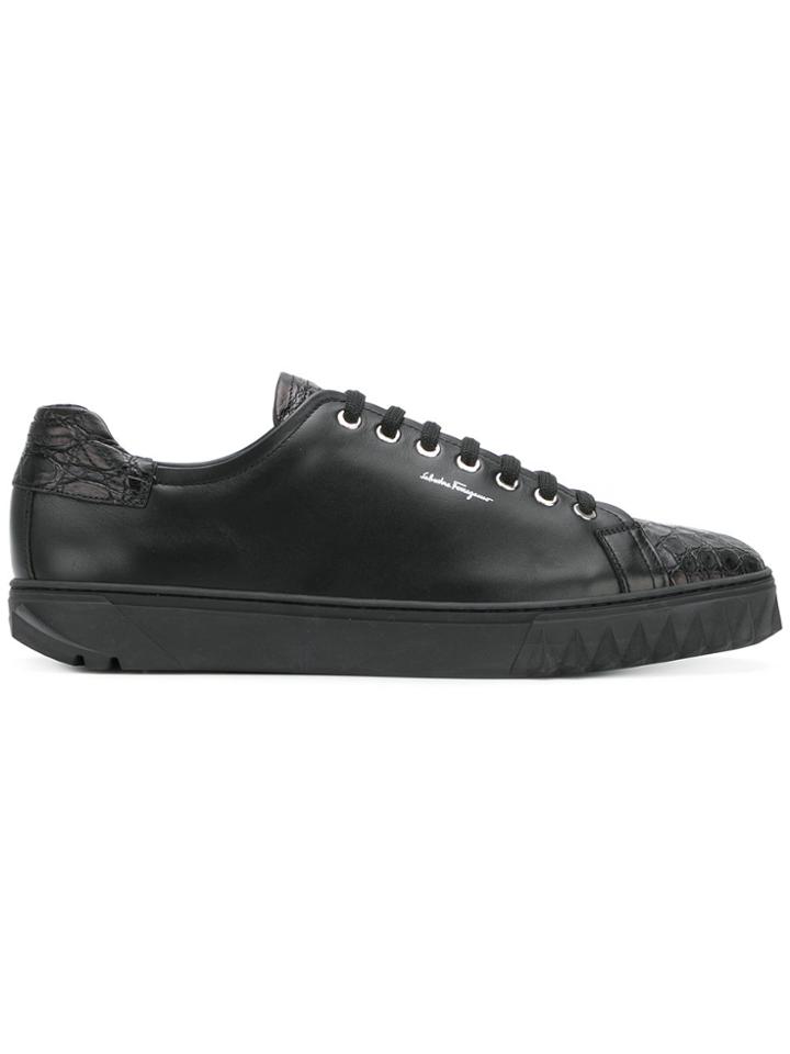 Salvatore Ferragamo Spike-trimmed Sneakers - Black