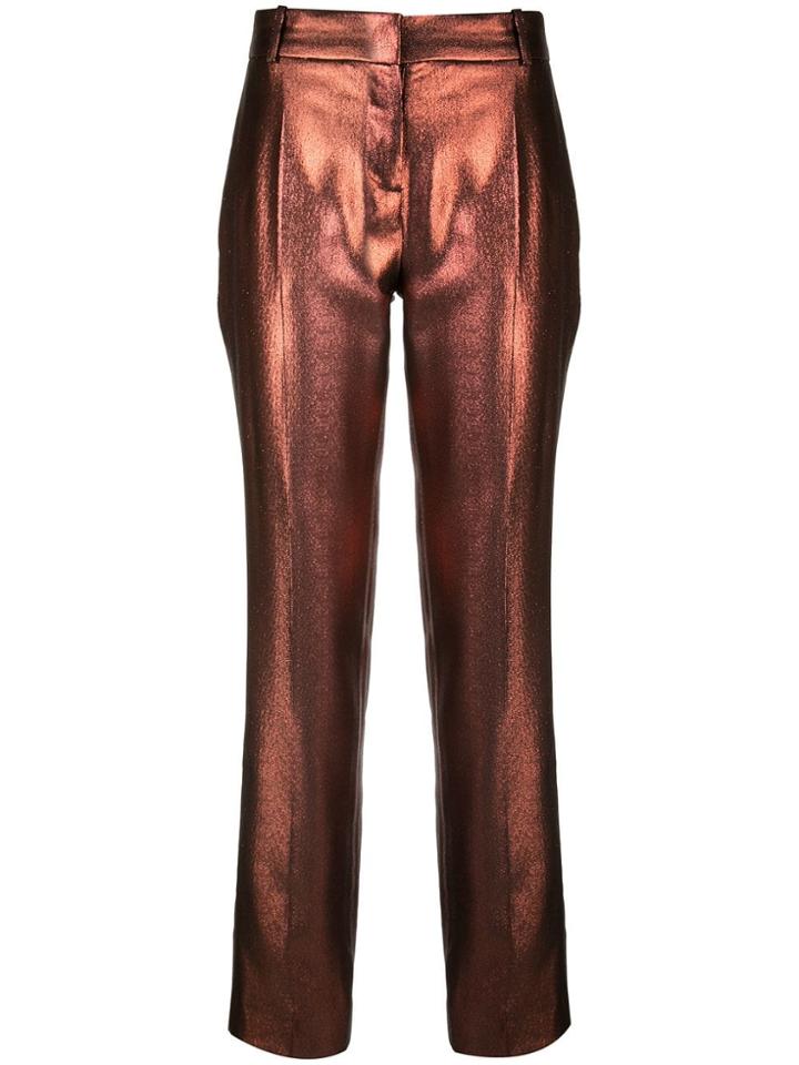 Victoria Victoria Beckham Metallic Tailored Trousers - Brown