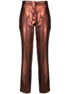 Victoria Victoria Beckham Metallic Tailored Trousers - Brown