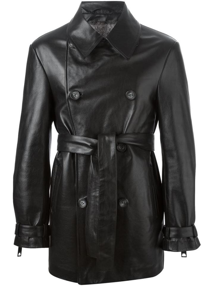 Liska - Belted Jacket - Men - Leather/mink Fur - M, Black, Leather/mink Fur
