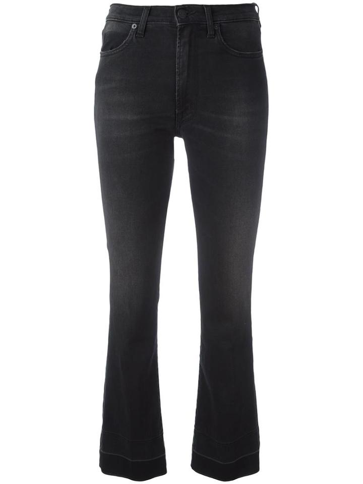 +people Flared Jeans, Women's, Size: 26, Black, Cotton/polyester/spandex/elastane