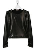 Pinko Kids Teen Wet Look T-shirt - Black