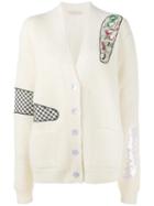 Christopher Kane Oversized Patch Applique Cardigan, Women's, Size: Small, Silk/cotton/nylon/plastic