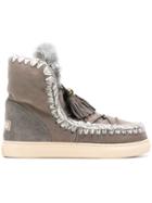 Mou Eskimo Tassel Ankle Boots - Grey