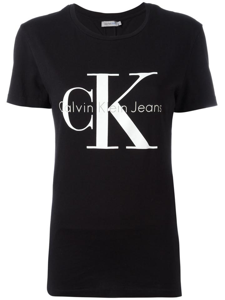 Calvin Klein Jeans - Shortsleeved Logo T-shirt - Women - Cotton - L, Women's, Black, Cotton