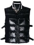 Ermanno Scervino Embellished Sleeveless Puffer Jacket - Black