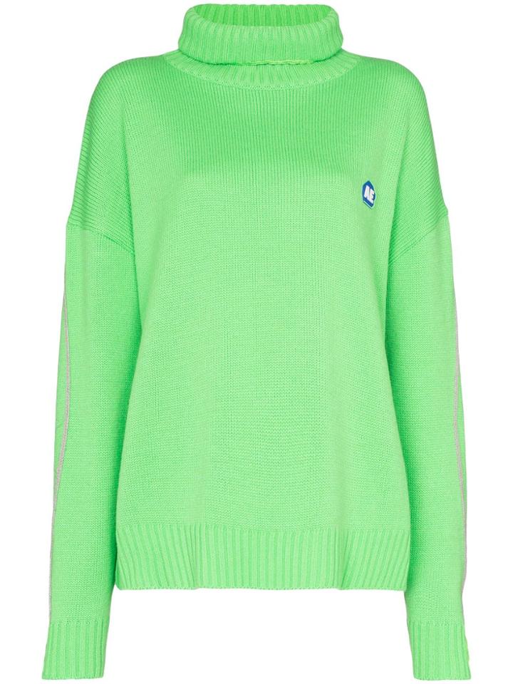 Ader Error Balaclava Turtleneck Knitted Jumper - Green