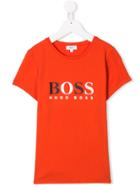 Boss Kids Teen Logo Print T-shirt - Orange