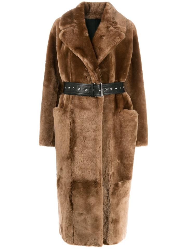 Common Leisure Love Belted Coat - Brown