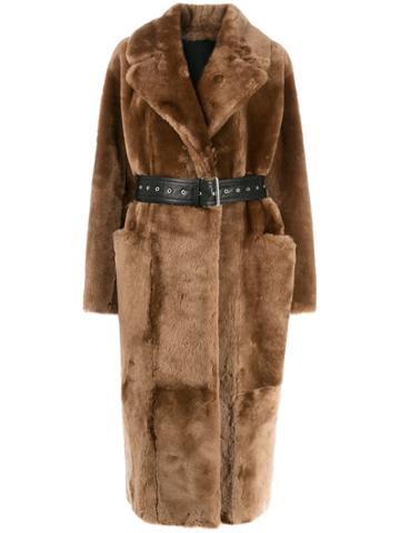 Common Leisure Love Belted Coat - Brown