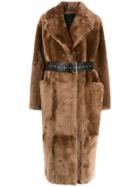 Common Leisure Love Belted Coat - Brown