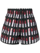Prada Lipstick Print Shorts - Black