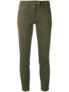 Dondup - Slim Cropped Trousers - Women - Cotton - 27, Green, Cotton