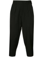 Yohji Yamamoto Slouch Tailored Trousers, Men's, Size: 2, Black, Wool/cupro