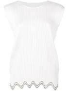 Pleats Please By Issey Miyake Scalloped Tank Top - White