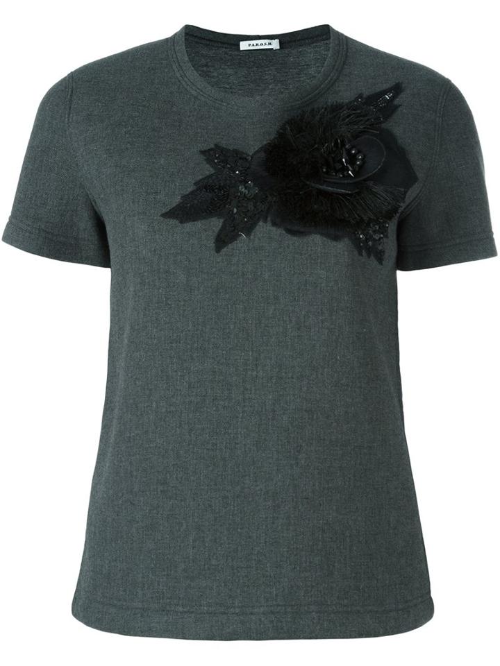 P.a.r.o.s.h. Flower Appliqué T-shirt