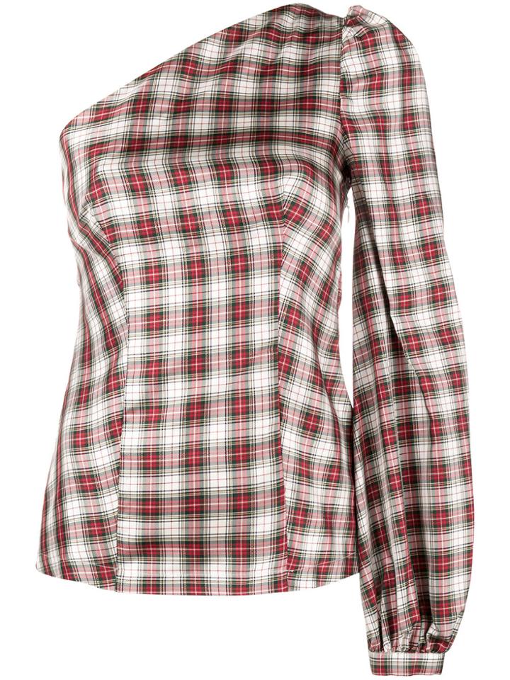 Racil Dorset Checked One-shoulder Top - Multicolour
