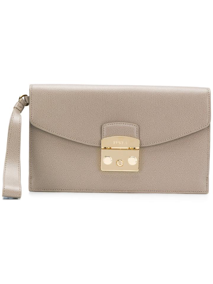 Furla Medium Metropolis Envelope Clutch - Grey