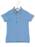 Lanvin Petite - Contrast Collar Polo Shirt - Kids - Cotton - 10 Yrs, Blue