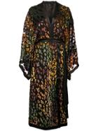 Saloni Leopard Print Robe Dress - Black