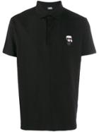 Karl Lagerfeld Ikonik Chest Patch Polo Shirt - Black