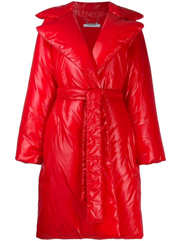 Givenchy Padded Belted Coat - Red