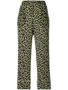 No21 Star Print Cropped Trousers - Black