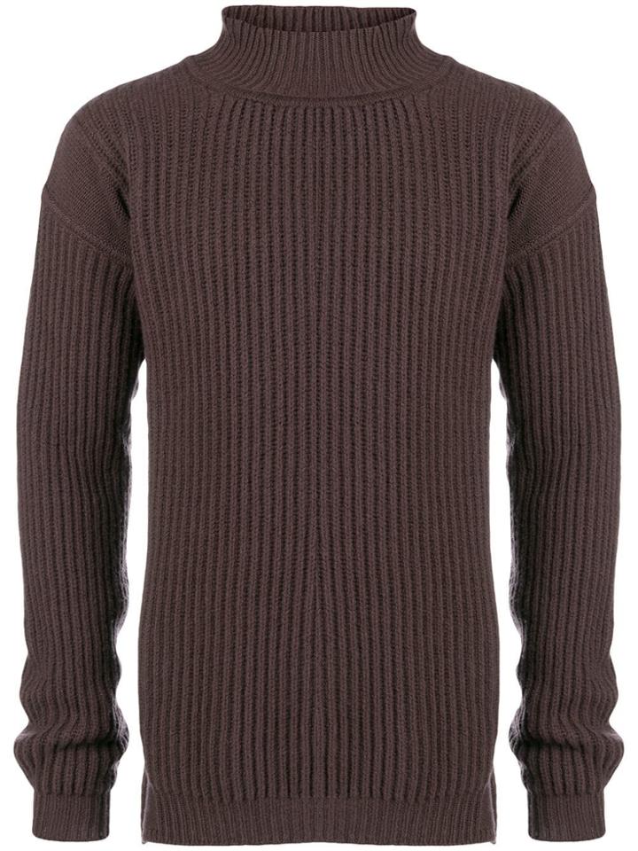 Rick Owens Roll Neck Sweater - Brown