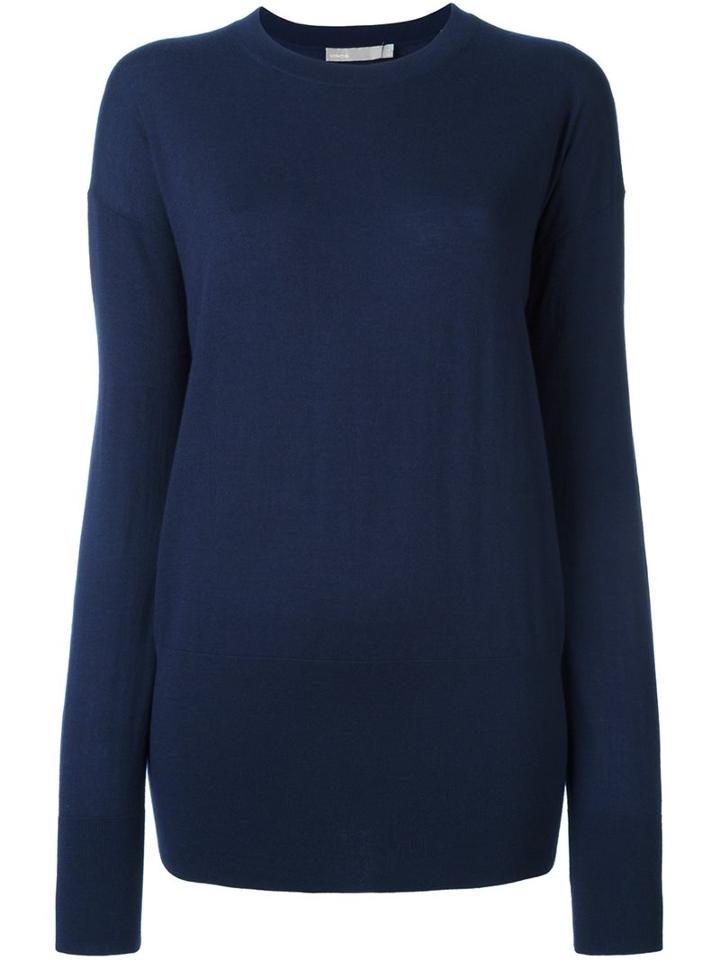 Vince Ultra Fine Crew Neck Sweater, Women's, Size: Xs, Blue, Merino