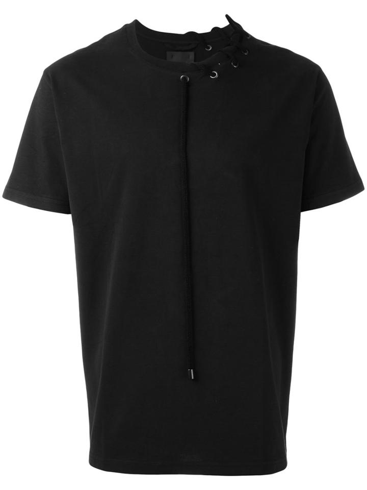 Craig Green Laced Detail T-shirt, Men's, Size: Small, Black, Cotton