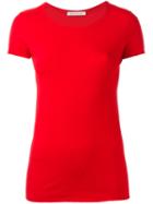 Stefano Mortari Short Sleeve Fitted T-shirt, Women's, Size: 42, Red, Cotton/spandex/elastane