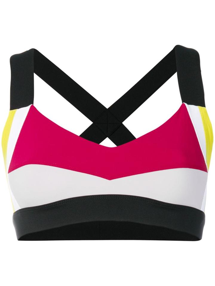 No Ka' Oi Colourblock Sweetheart Crop Top - Red