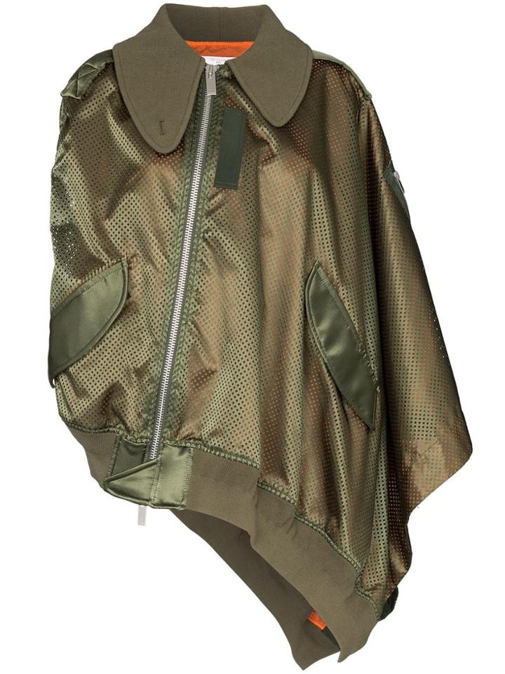 Sacai Bomber Style Cape - Green