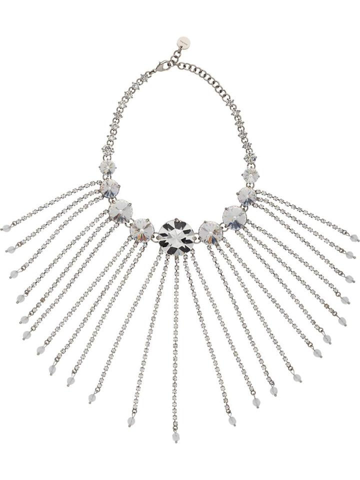 Miu Miu Fringed Crystal Necklace - Metallic