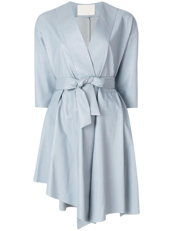 Drome Belted Wrap Dress - Grey