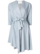 Drome Belted Wrap Dress - Grey