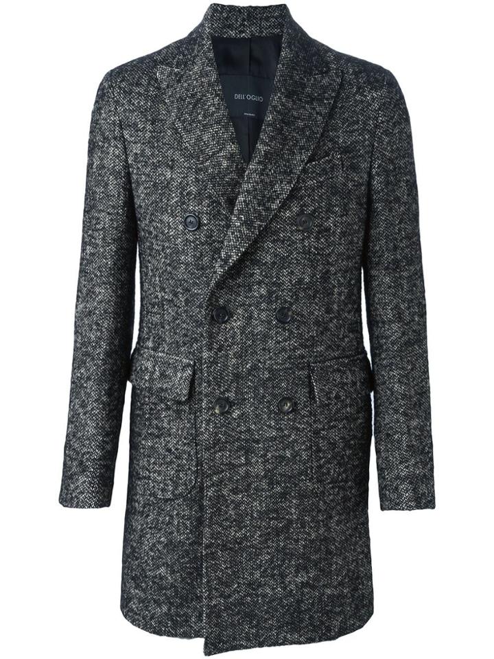 Dell'oglio Double Breasted Midi Coat - Black