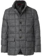 Fay Plaid Print Quilted Jacket - Grey