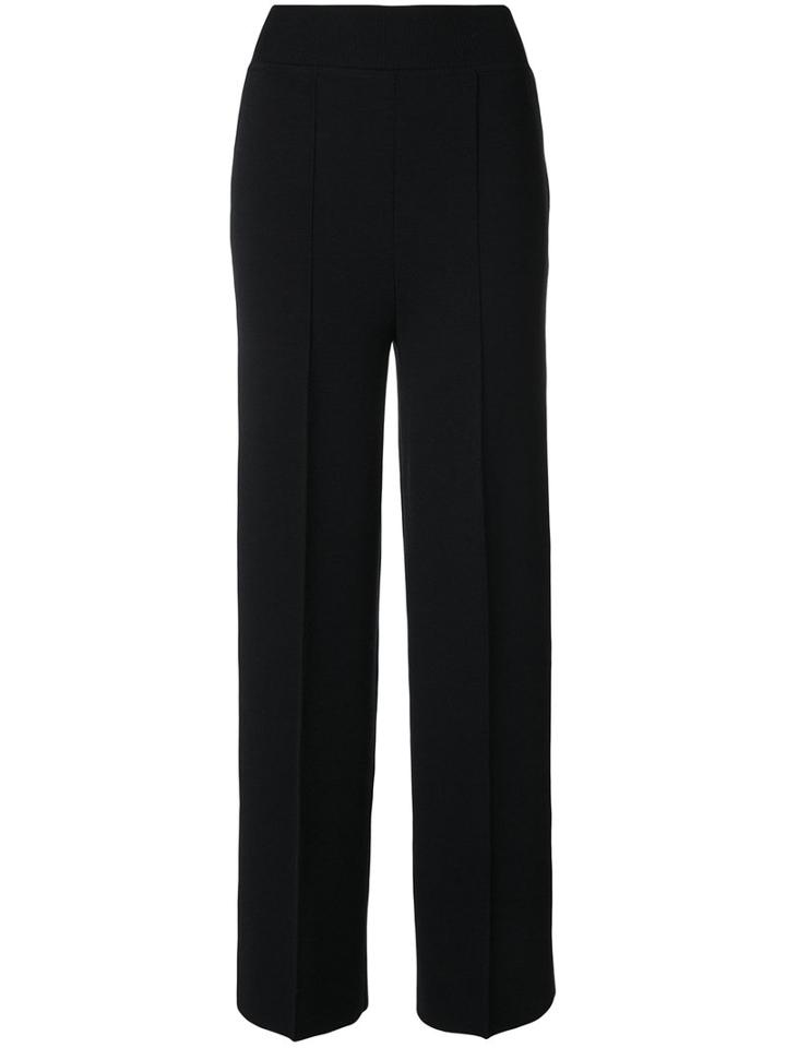 Jil Sander - Knitted Straight Trousers - Women - Virgin Wool - 36, Blue, Virgin Wool