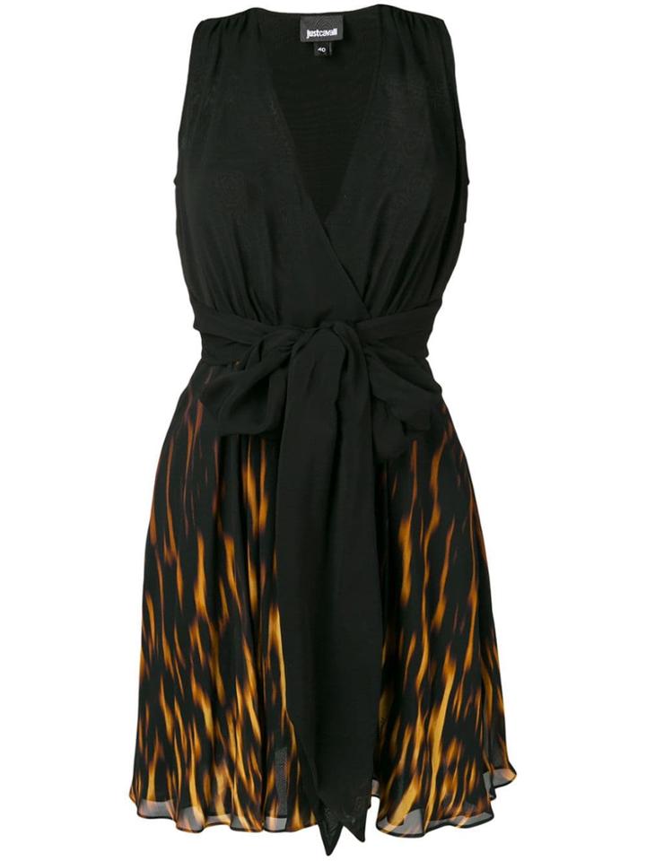 Just Cavalli Printed Flared Dress - Black