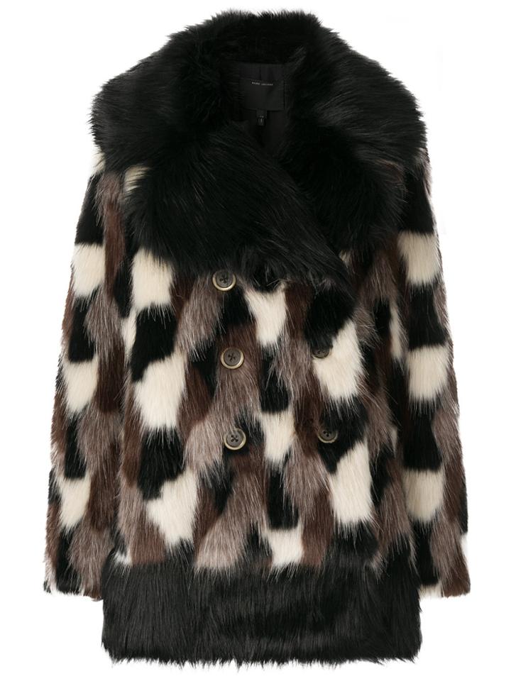 Marc Jacobs Faux Fur Coat - Black