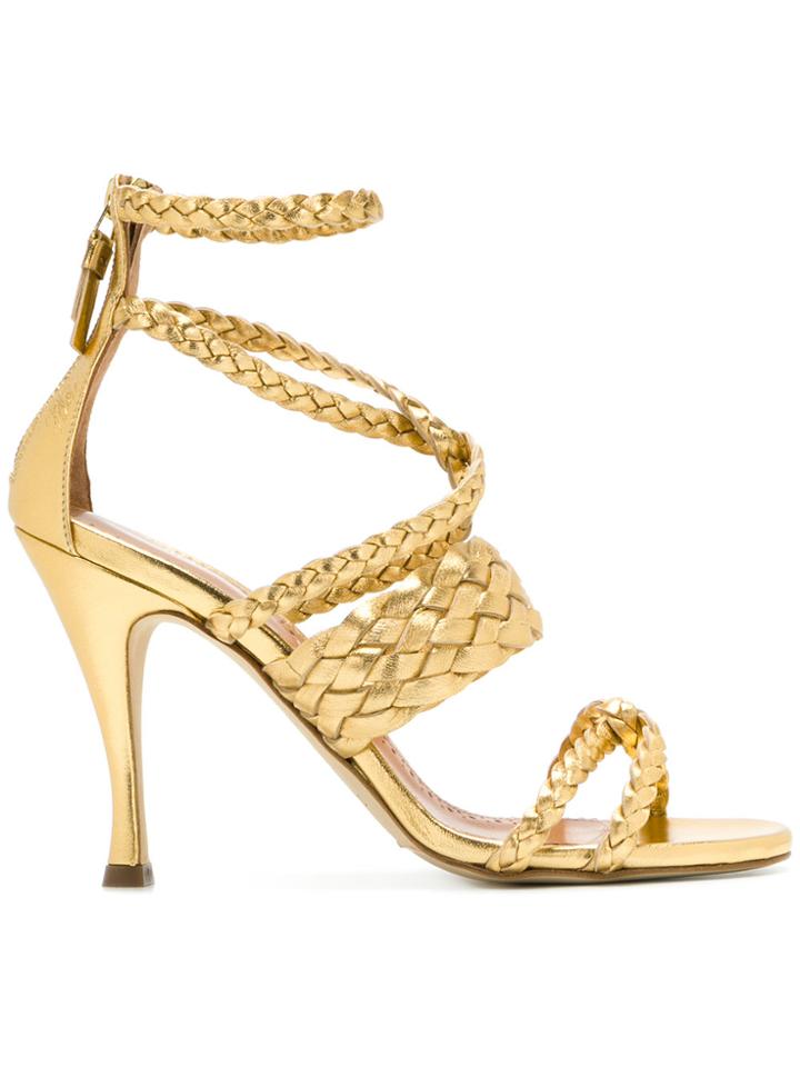 Twin-set Woven Stiletto Sandals - Metallic