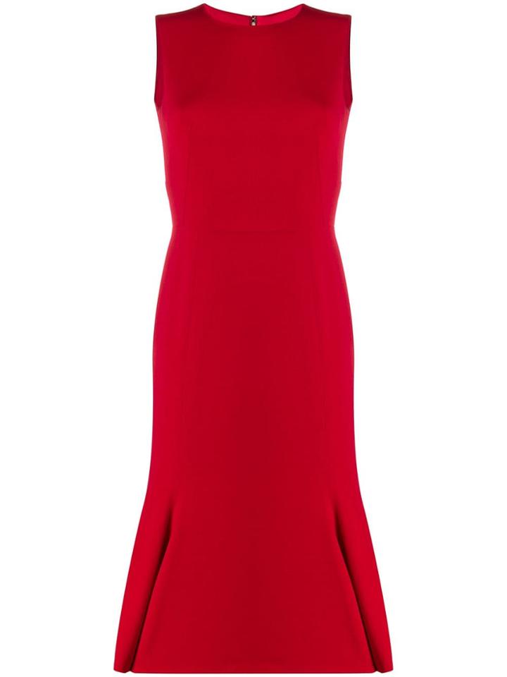Dolce & Gabbana Pleated Hem Dress - Red