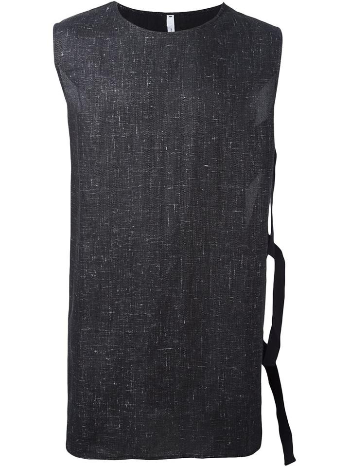 Damir Doma Melange Tie Side Tank Top, Men's, Size: Small, Grey, Hemp