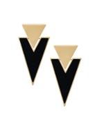 Saint Laurent Triangle Clip-on Earrings, Women's, Metallic