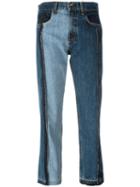 Rag & Bone /jean Patchwork Cropped Jeans, Women's, Size: 24, Blue, Cotton